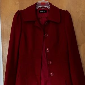 Red Guess vintage winter peacoat (XS)